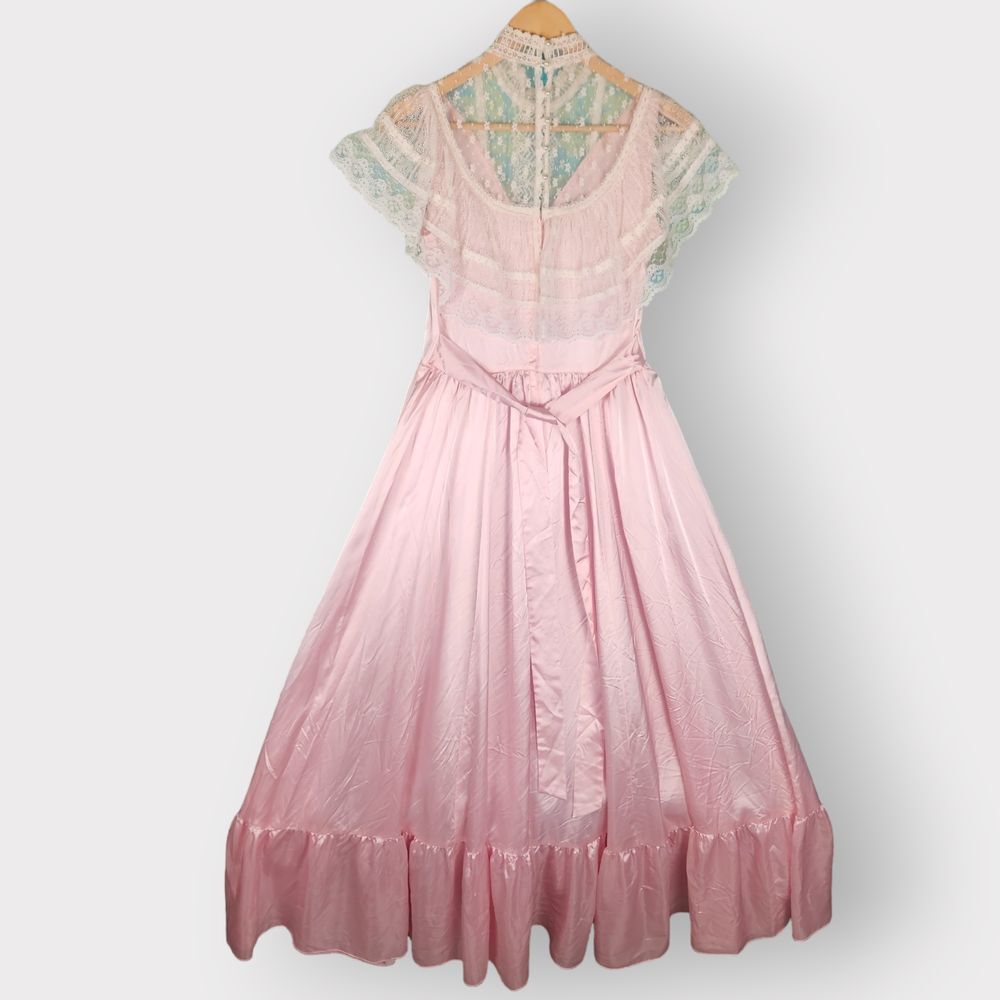 Gunne‎ Sax Jessica McClintock Dress Women's XS Pink Lace Vintage 80s Gold Label